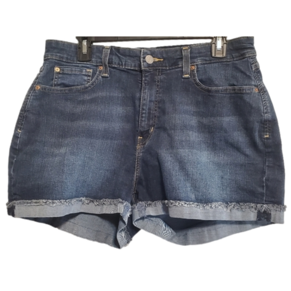 Levi's Frayed Cuffed High Rise Shorts - Size 14